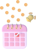 Tax Day Reminder Concept. 3d illustration submit tax by online concept, online tax payment and report. Business income. png