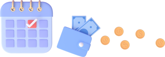 concept de rappel de jour d'impôt. illustration 3d soumettre la taxe par concept en ligne, paiement et rapport de taxe en ligne. Revenu d'entreprise. png