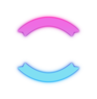 Neon stamp glowing in blue and pink light png