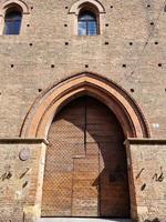 bologna italy medieval buildings house in mercanzia place photo