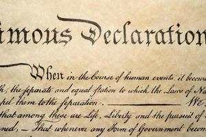 Declaration of independence 4th july 1776 close up photo