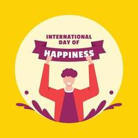 fondo plano del ejemplo del día internacional de la felicidad vector