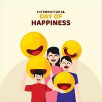 Flat International Day of Happiness Illustration Background vector