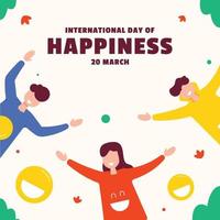 Flat International Day of Happiness Illustration Background vector