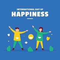 Flat International Day of Happiness Illustration Background vector