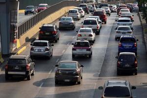 MEXICO CITY, MEXICO - FEBRUARY 3 2019 - Mexican metropolis capital congested traffic photo