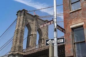 Brooklyn bridge on sunny day photo