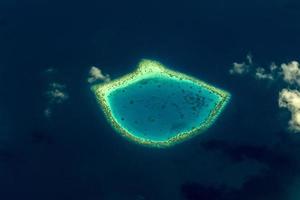 manta shape atoll maldives aerial view landscape photo