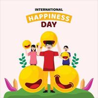 Flat International Day of Happiness Illustration Background vector