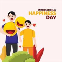 Flat International Day of Happiness Illustration Background vector