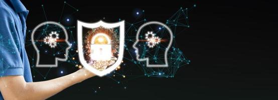 The concept of using artificial intelligence to control the security of data photo