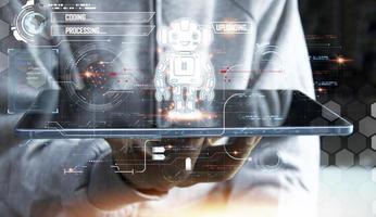 The concept of writing a set of instructions or a computer program in the form of code. to be able to interact with humans photo
