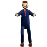 3d businessman pointing png