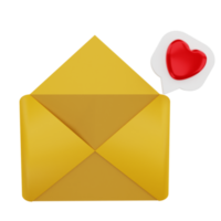 3d love letter icon png