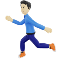 3d uomo d'affari personaggio correre png