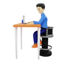 3d personaje de hombre de negocios trabajando png