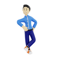 personnage de pose de détente 3d png