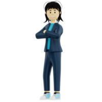 Pose de personaje de renderizado 3d con estilo png