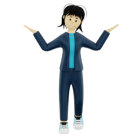 3D rendering character pose png