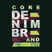 core denim  brand graphic typography vector print t shirt