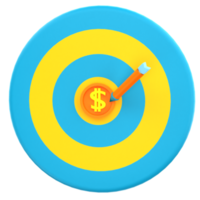3D dartboard and money icon png