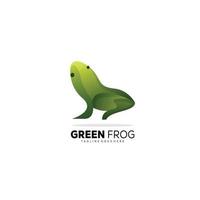 ilustración de logotipo de diseño colorido de rana verde vector