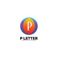 letter p logo colorful with ball design gradient color symbol vector