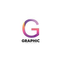 arte de diseño de color degradado de logotipo inicial g vector