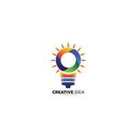 bulb idea design logo colorful for icon for business vector