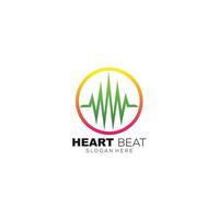 heart beat icon logo design line art gradient color vector