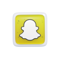 ilustração 3d do ícone de mídia social do snapchat png