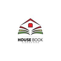 logotipo del libro de la casa para la plantilla de aprendizaje vector