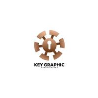 key logo gradient color illustration design vector