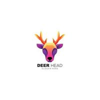 deer head design color logo vector illustration
