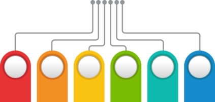 Process infographic template with 6 options. png