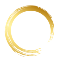 Brush stroke and gold circle element png