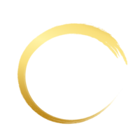 Brush stroke and gold circle element png