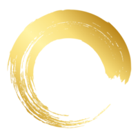 Brush stroke and gold circle element png