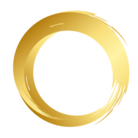 pincelada e elemento de círculo de ouro png