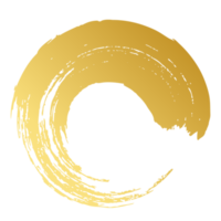 Brush stroke and gold circle element png