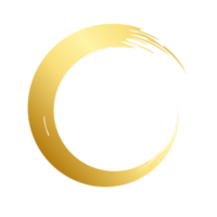 Brush stroke and gold circle element png