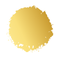 trazo de pincel y elemento de círculo dorado png