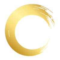 Brush stroke and gold circle element png