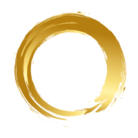 Brush stroke and gold circle element png