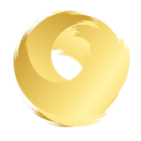 Brush stroke and gold circle element png
