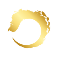 Brush stroke and gold circle element png