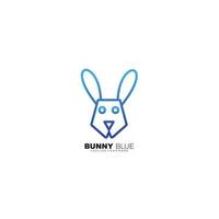 bunny head design line art logo gradient color vector