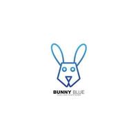 bunny head design line art logo gradient color vector