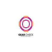 gear check logo colorful design icon vector