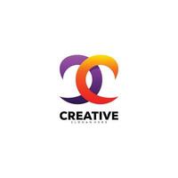 letter c logo abstract design gradient color vector